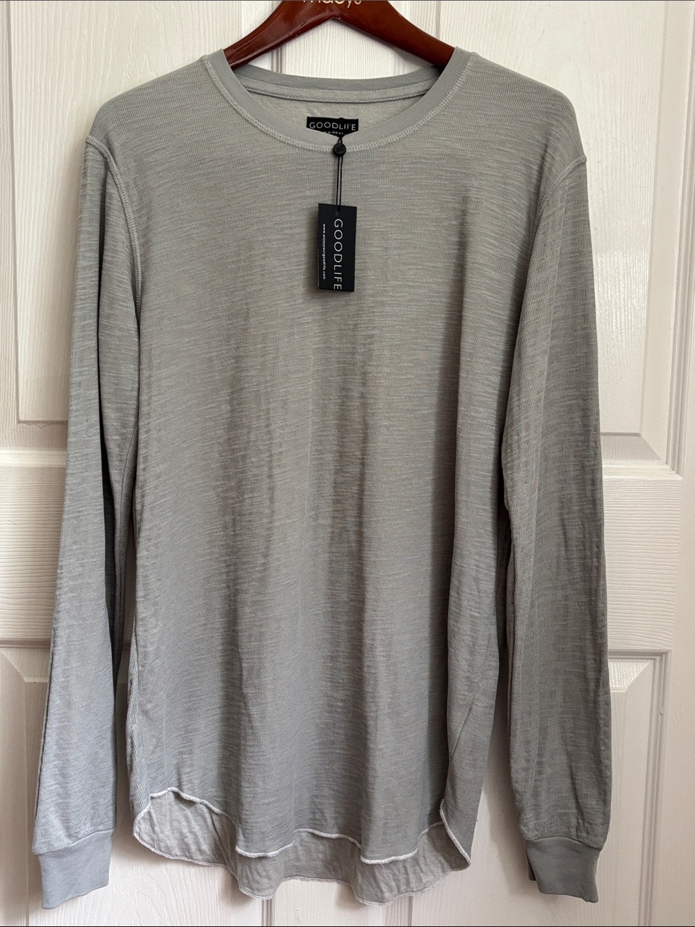 New Goodlife Long Sleeve Crewneck Shirt Light Gray size Large thermal Dexter
